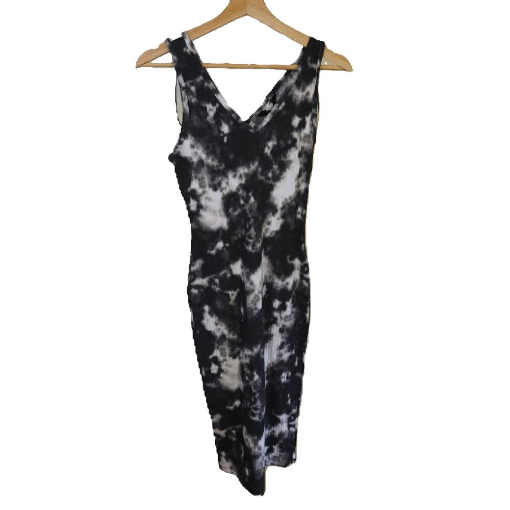 Tie Dye Ribbed Midi Long Dress